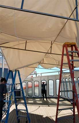 Cruise Ship Canopy Installation